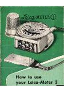 Leica Leicameter 3 manual. Camera Instructions.
